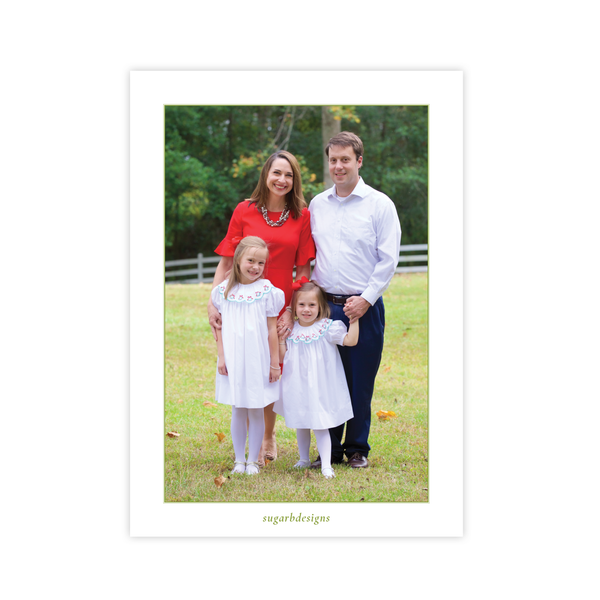 Petite Wreath Red Family Christmas Card