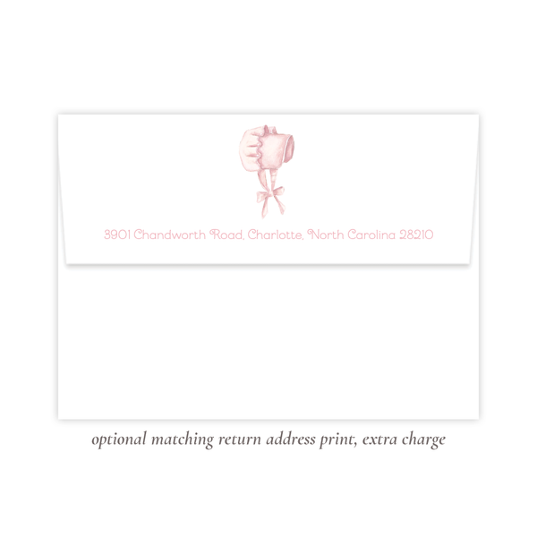 Pink Bonnet Birthday Landscape Invitation