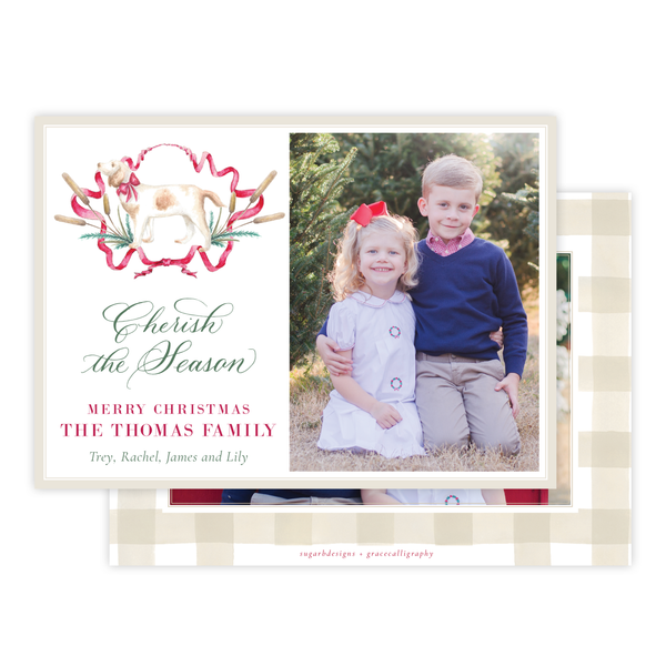 Pip the Pup Horizontal Christmas Card