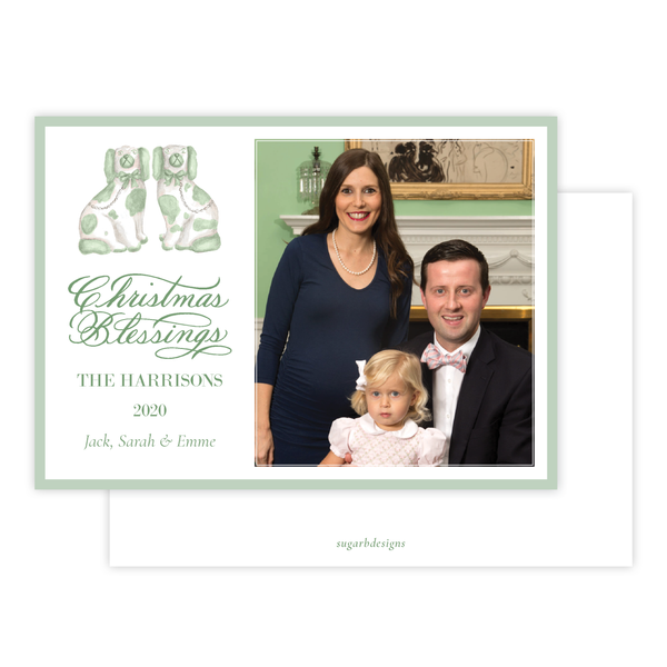 Potter Staffordshire Pair Green Landscape Christmas Card
