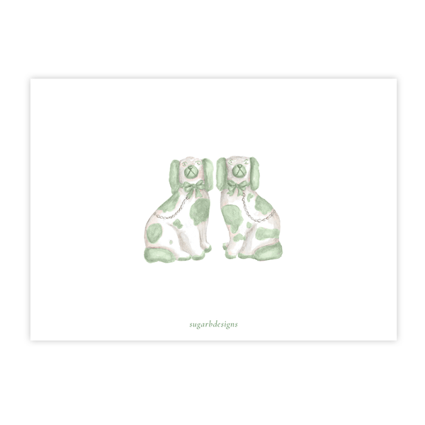 Potter Staffordshire Pair Green Landscape Christmas Card