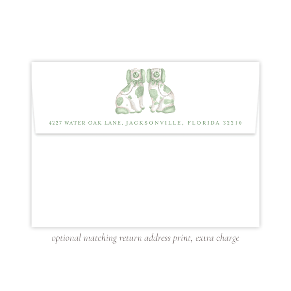 Potter Staffordshire Pair Green Landscape Christmas Card