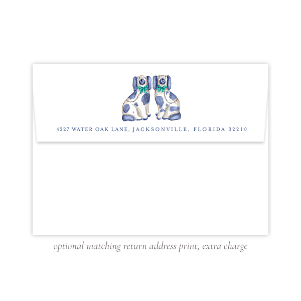 Potter Staffordshire Pair Blue and Green Landscape Christmas Card