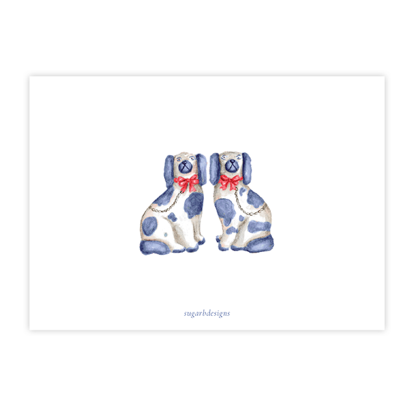 Potter Staffordshire Blue and Red Landscape Christmas Card