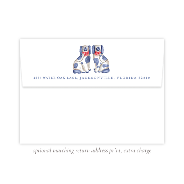 Potter Staffordshire Blue and Red Landscape Christmas Card