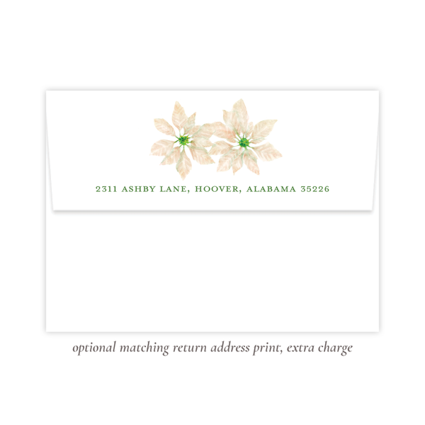 Pretty Poinsettia in White Christmas Card