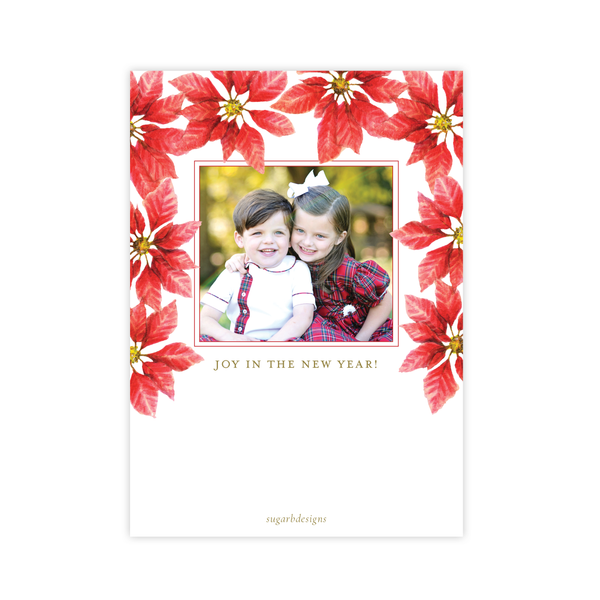 Pretty Poinsettia in Red Christmas Card