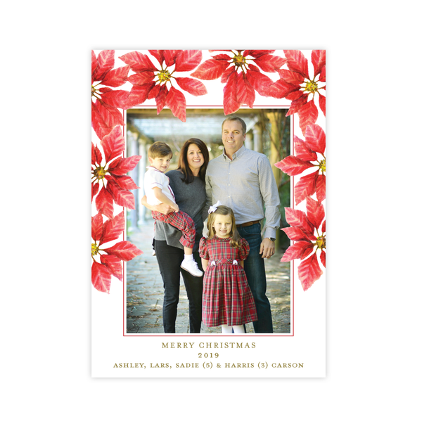 Pretty Poinsettia in Red Christmas Card