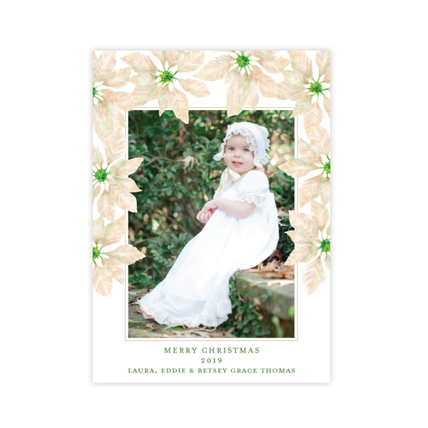 Pretty Poinsettia in White Christmas Card