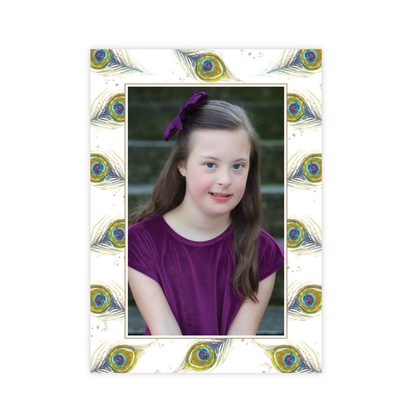 Roberson Peacock Border Christmas Card Portrait