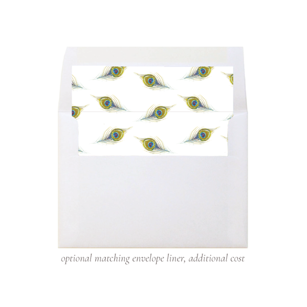 Roberson Peacock Full Floral Red Border Christmas Card