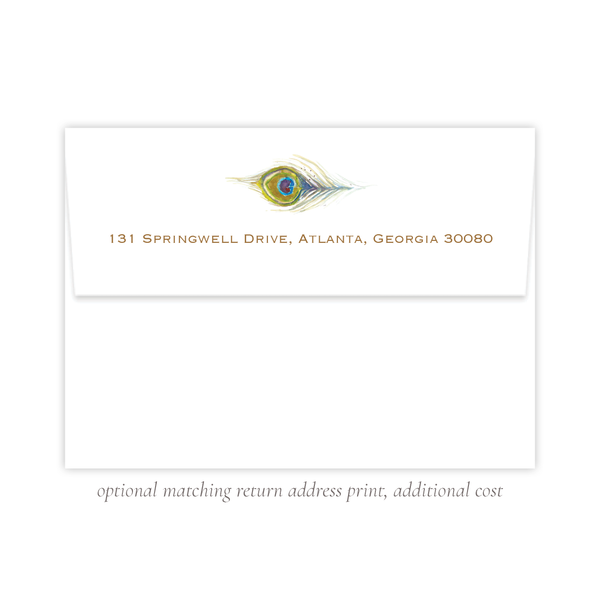 Roberson Peacock Change of Address Christmas Card
