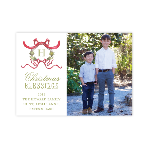 Rothblum Wreath Red Landscape Christmas Card