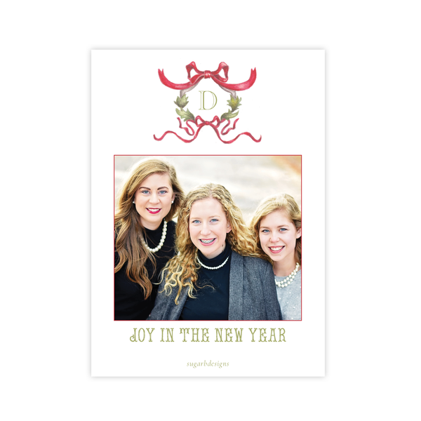 Rothblum Wreath Red Portrait Christmas Card