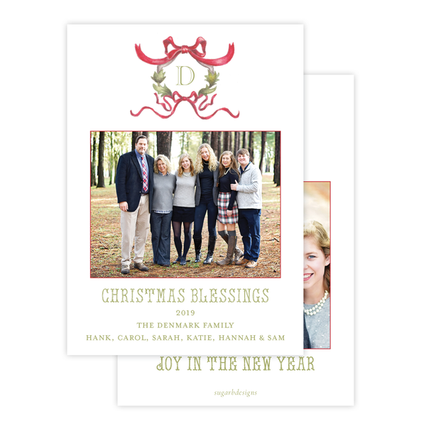 Rothblum Wreath Red Portrait Christmas Card