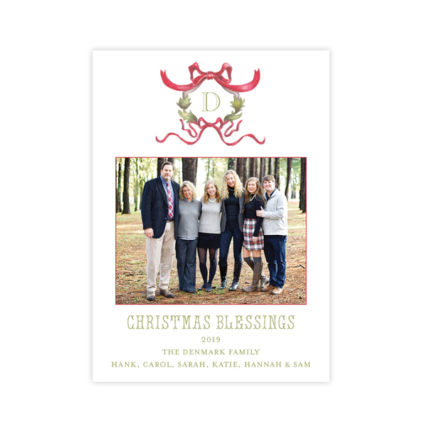 Rothblum Wreath Red Portrait Christmas Card