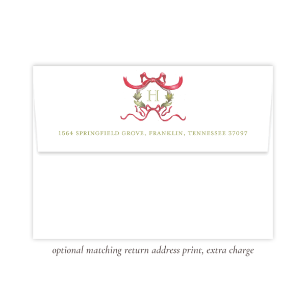 Rothblum Wreath Red Landscape Christmas Card