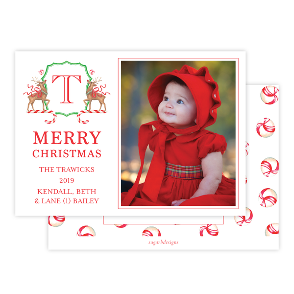 Rudolph's Delight Landscape Christmas Card