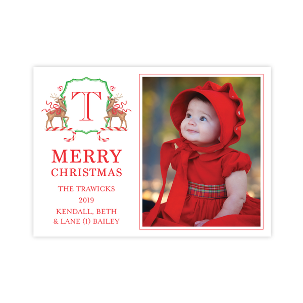 Rudolph's Delight Landscape Christmas Card