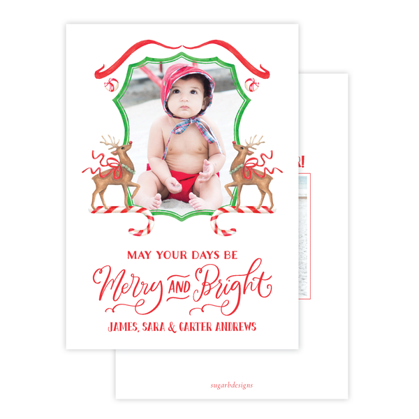 Rudolph's Delight Crest Photo Portrait Christmas Card