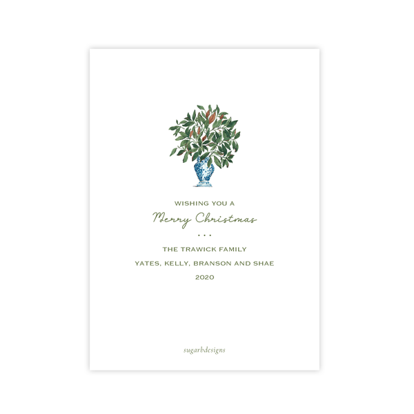 Southern Magnolia Christmas Card Portrait