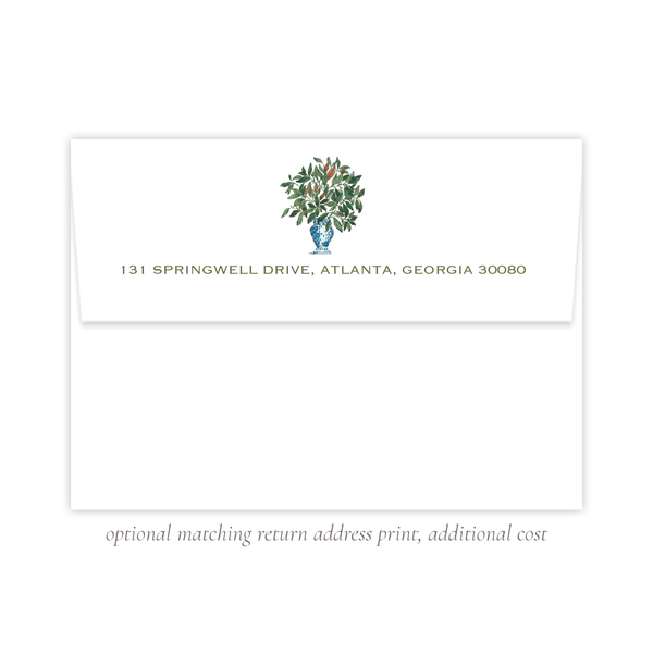 Southern Magnolia Vase Christmas Card Portrait