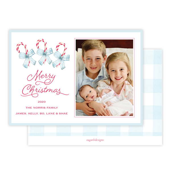 Sweet Treats Blue Christmas Card Landscape