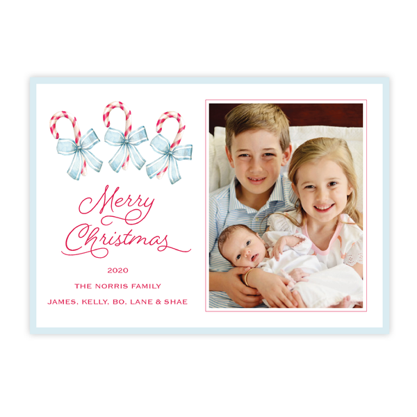 Sweet Treats Blue Christmas Card Landscape