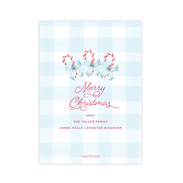 Sweet Treats Blue Christmas Card Portrait