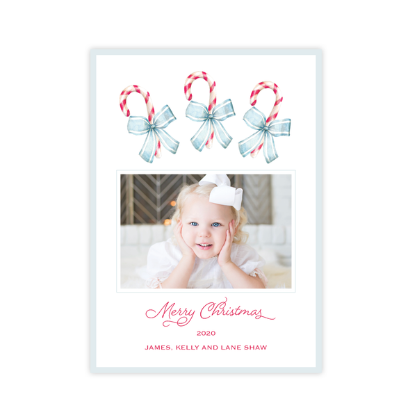 Sweet Treats Blue Christmas Card Portrait