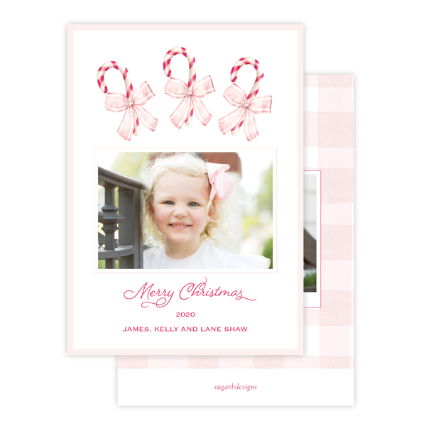 Sweet Treats Pink Christmas Card Portrait