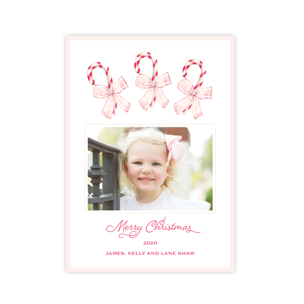 Sweet Treats Pink Christmas Card Portrait