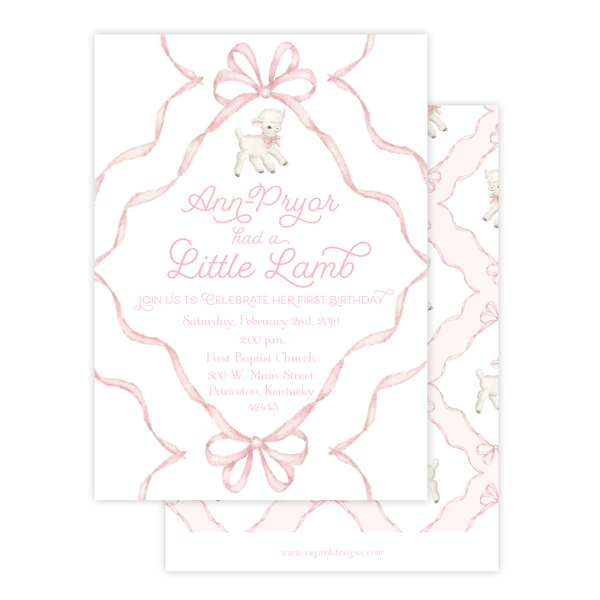 She Had a Little Lamb Birthday Invitation