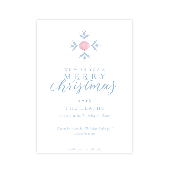 Shell Celebration Change of Address Christmas Card