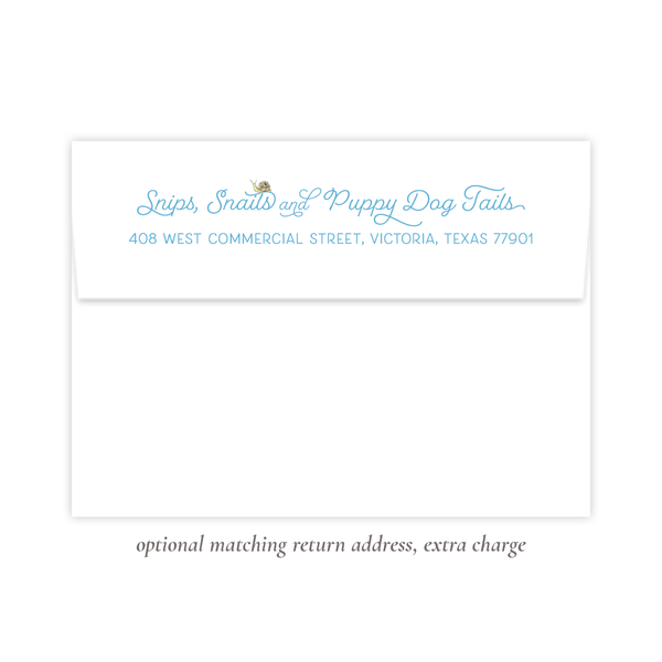 Snips, Snails and Puppy Dog Tails Birthday Invitation