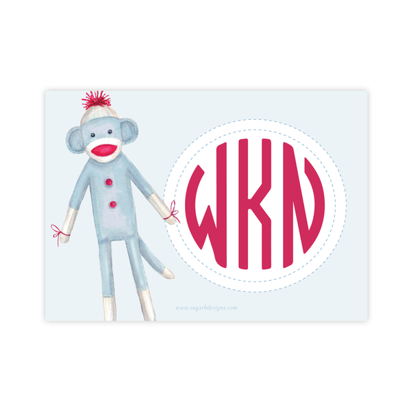 Sock Monkey Birthday Invitation