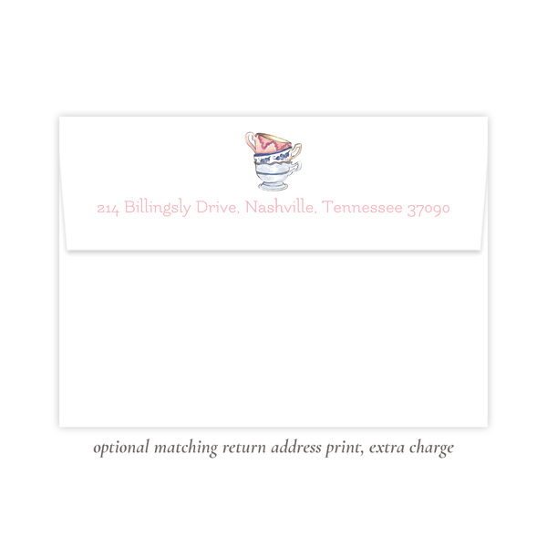 Stacked Teacups Birthday Invitation