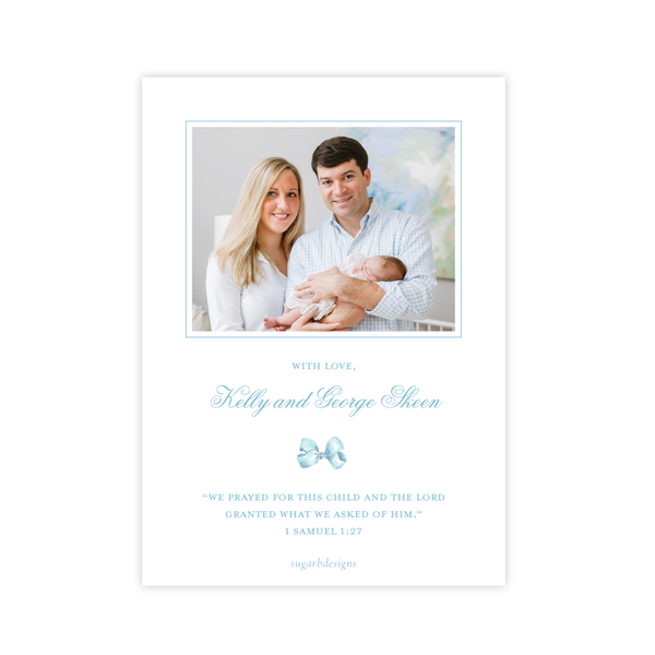 Strathmore Wreath Blue Birth Announcement