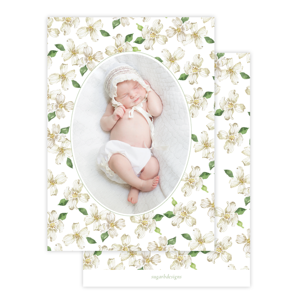 Thorp Dogwood Border Birth Announcement