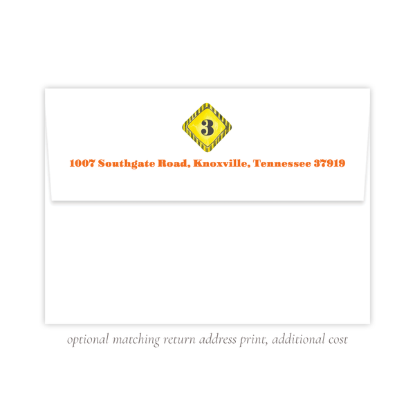 Traffic Cone Birthday Invitation