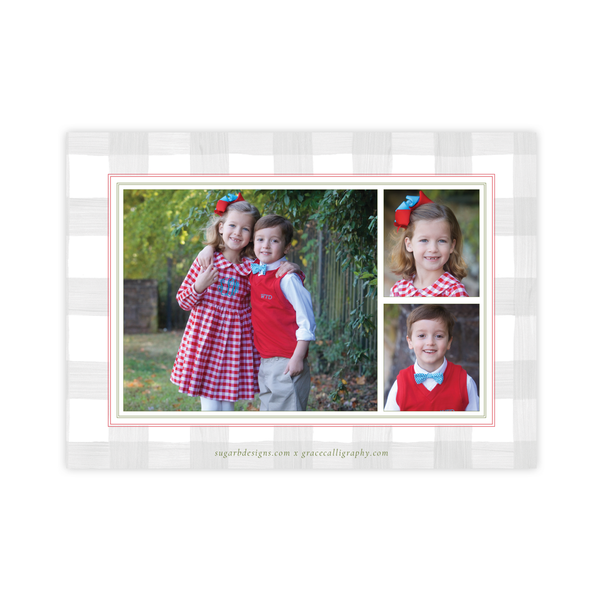 Taylor Tinsel Landscape LARGE Front Photo, Four Photo Christmas Card