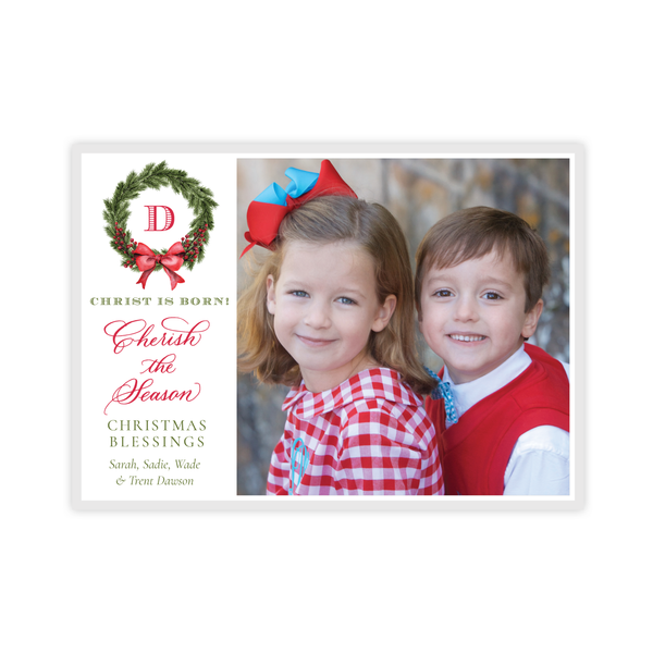 Taylor Tinsel Landscape LARGE Front Photo, Four Photo Christmas Card