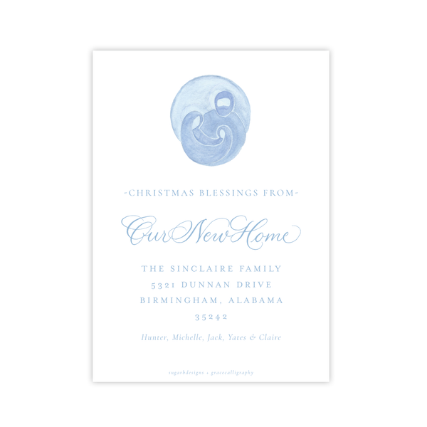 Newborn King Change of Address Christmas Card