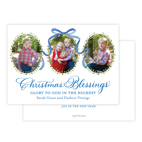 Thompson Lane Royal Blue Landscape Christmas Card
