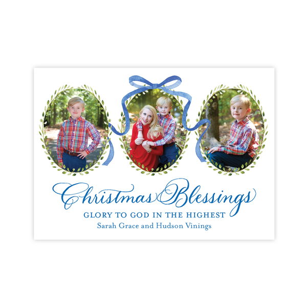 Thompson Lane Royal Blue Landscape Christmas Card