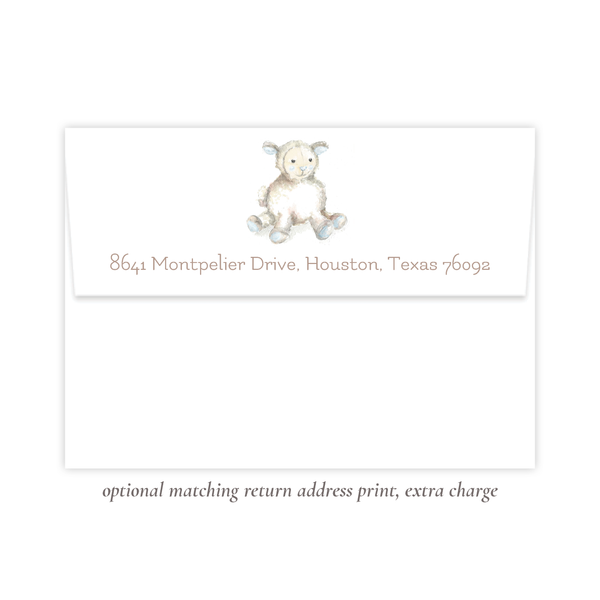 Toy Lamb Blue Birthday Invitation