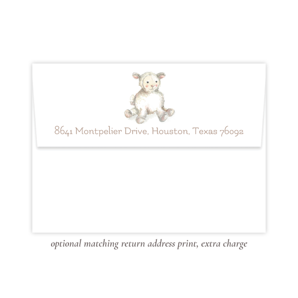 Toy Lamb Pink Birthday Invitation