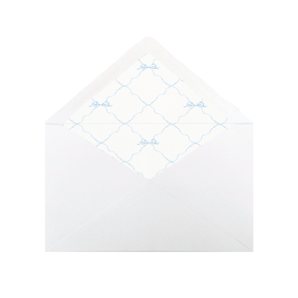 Quita Blue Triumphant Bow Letterpress Fine Paper Fold Over Stationery