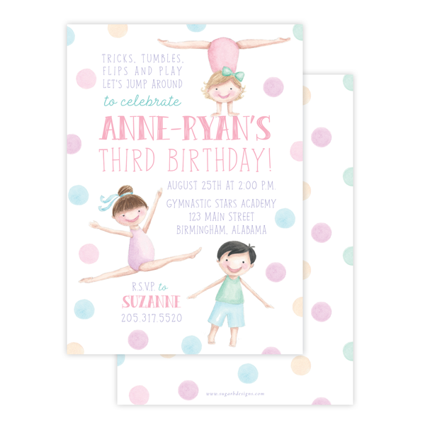 Tumble and Play Birthday Invitation