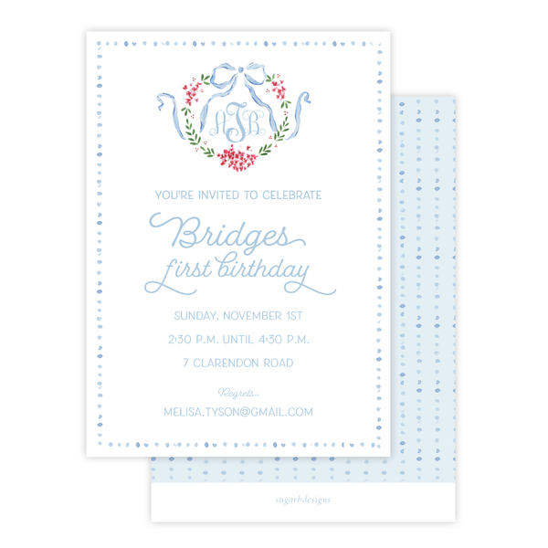 Tyson Wreath Birthday Invitation